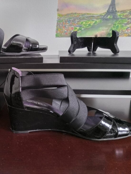 Vaneli Shoes - Vaneli Patent Wedge Heels. Size 9 wide